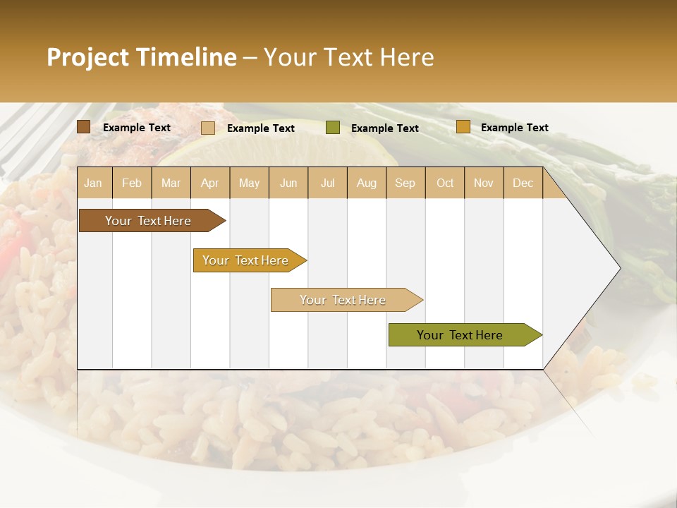 A Plate Of Food With Rice And Asparagus PowerPoint Template
