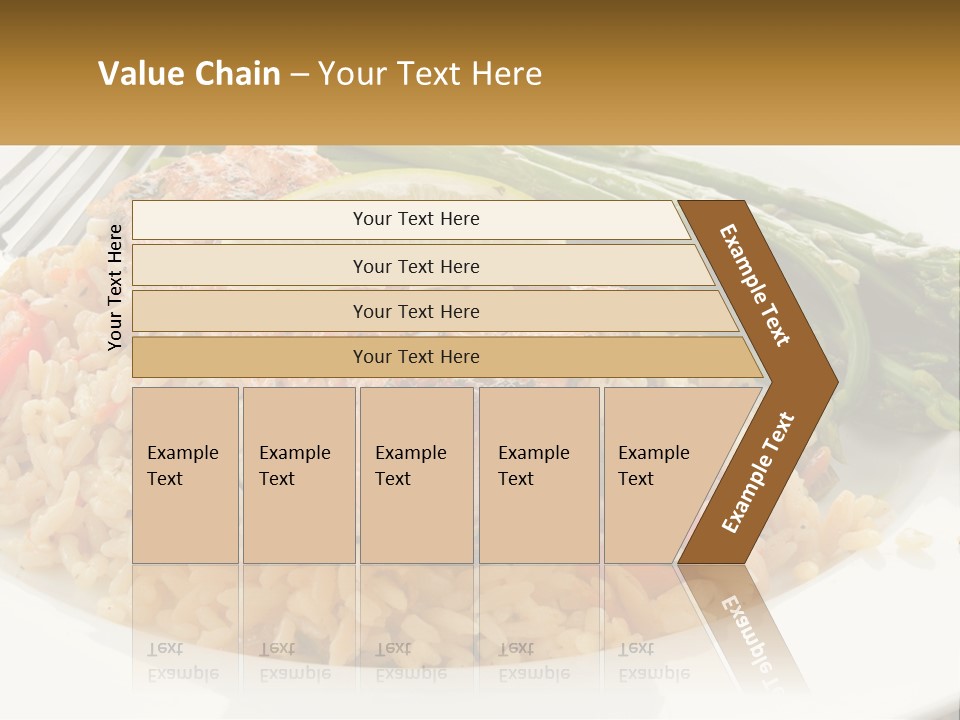 A Plate Of Food With Rice And Asparagus PowerPoint Template