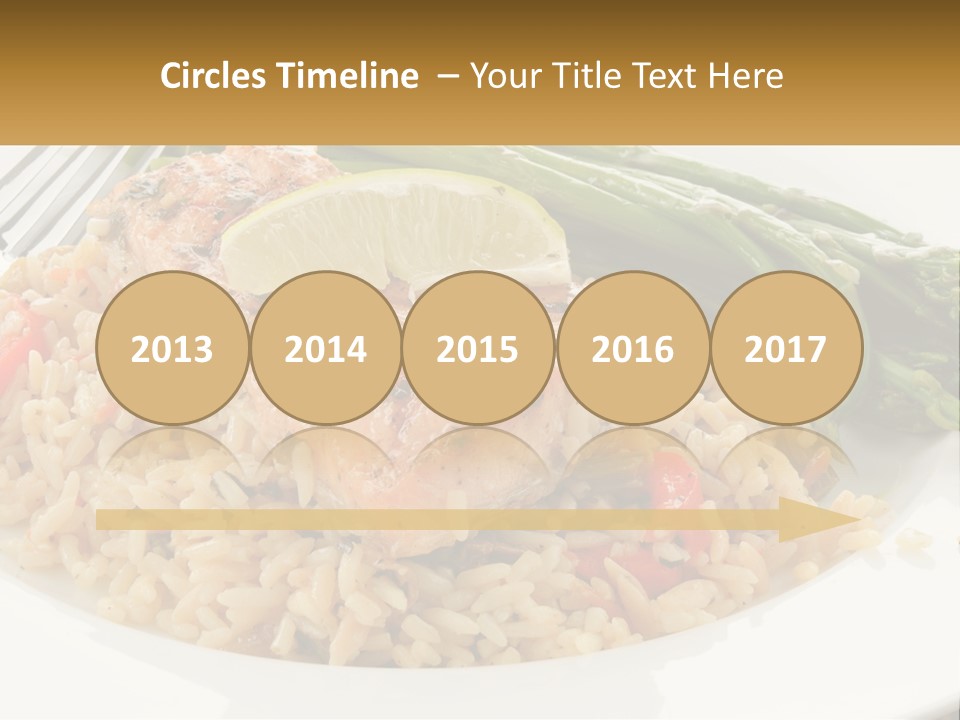 A Plate Of Food With Rice And Asparagus PowerPoint Template