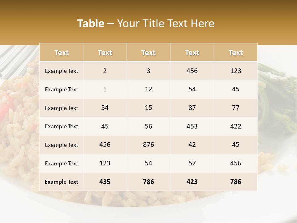 A Plate Of Food With Rice And Asparagus PowerPoint Template