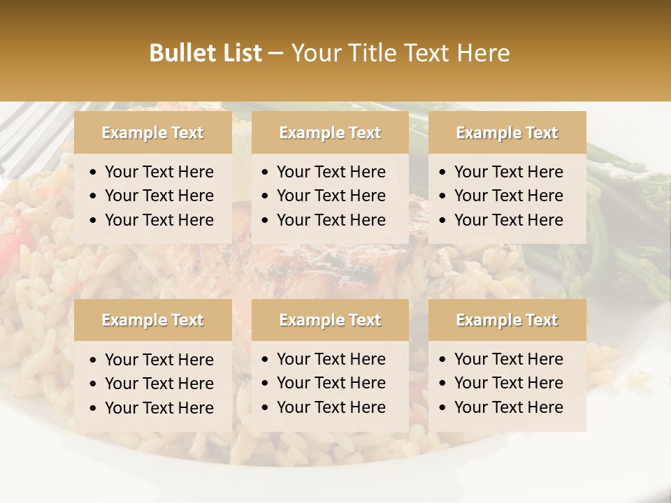 A Plate Of Food With Rice And Asparagus PowerPoint Template