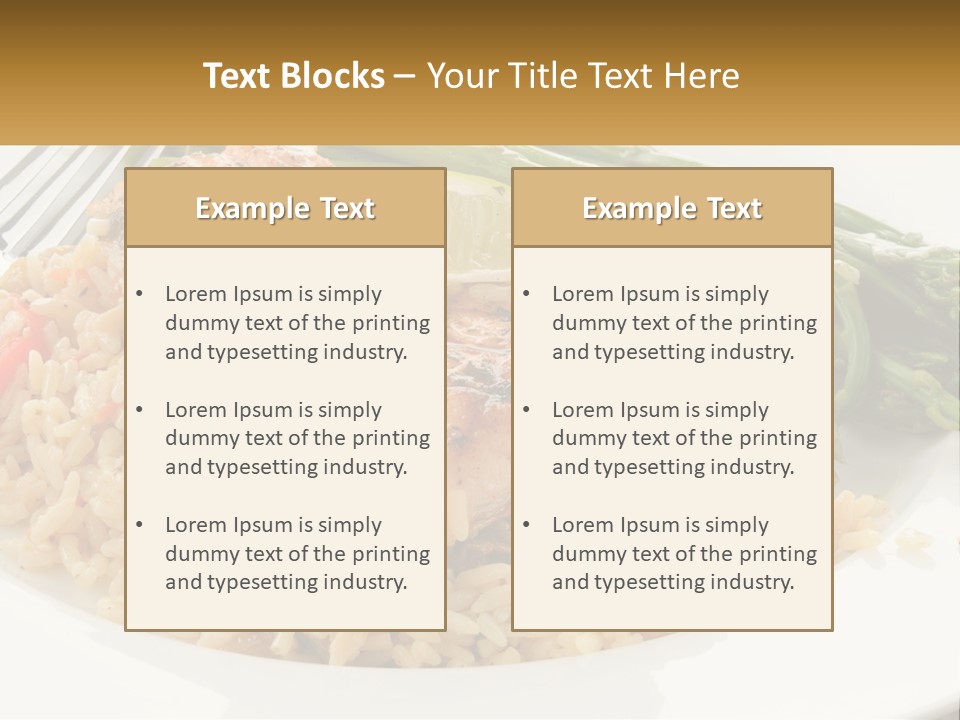 A Plate Of Food With Rice And Asparagus PowerPoint Template