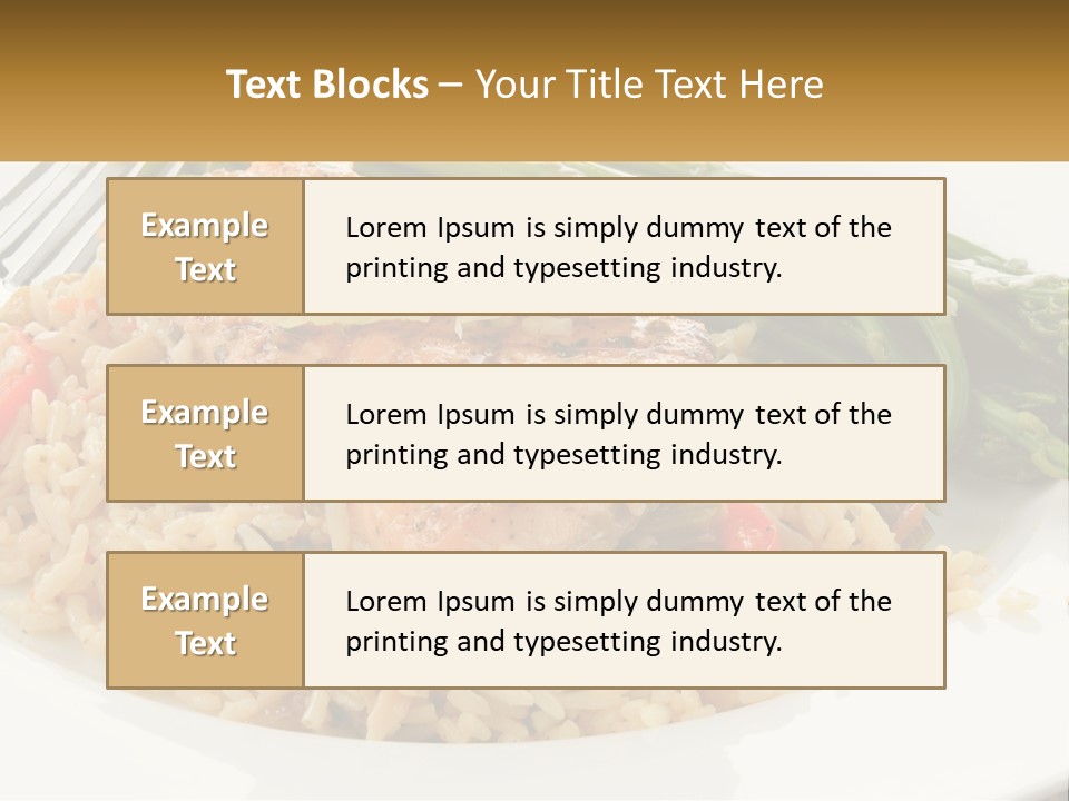 A Plate Of Food With Rice And Asparagus PowerPoint Template