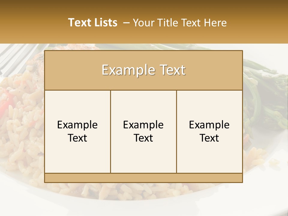 A Plate Of Food With Rice And Asparagus PowerPoint Template