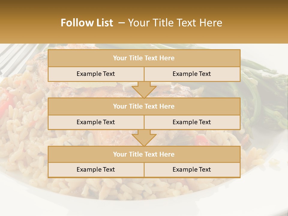 A Plate Of Food With Rice And Asparagus PowerPoint Template