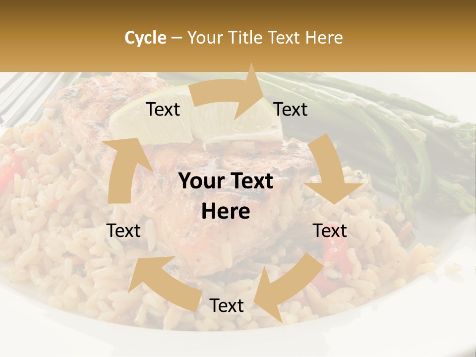 A Plate Of Food With Rice And Asparagus PowerPoint Template