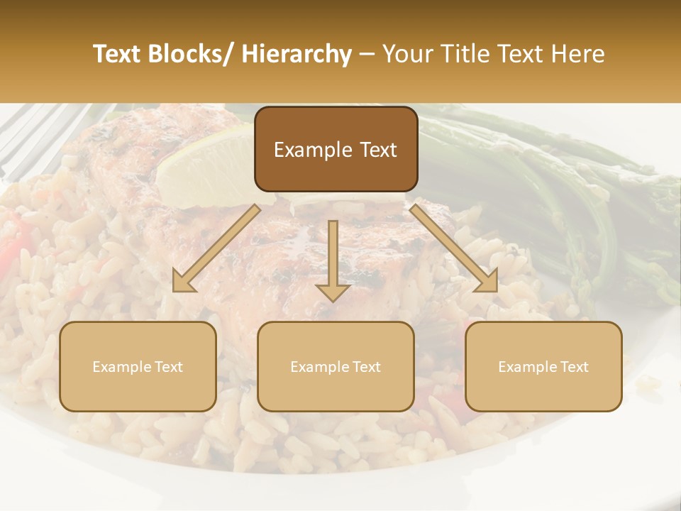 A Plate Of Food With Rice And Asparagus PowerPoint Template