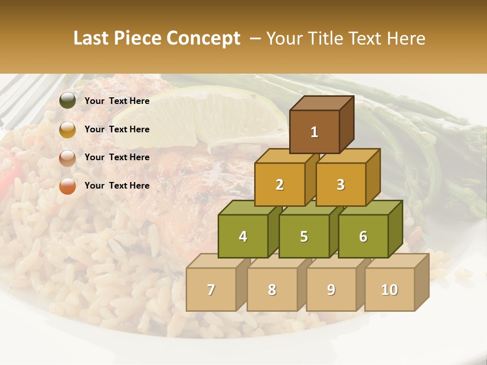 A Plate Of Food With Rice And Asparagus PowerPoint Template