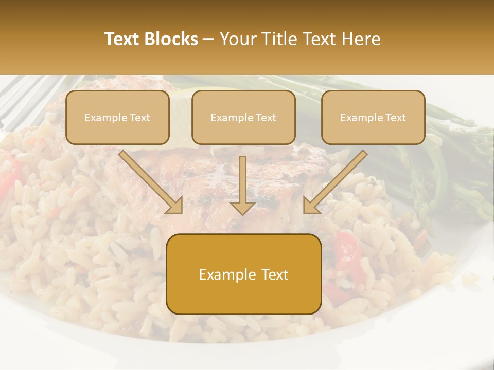 A Plate Of Food With Rice And Asparagus PowerPoint Template