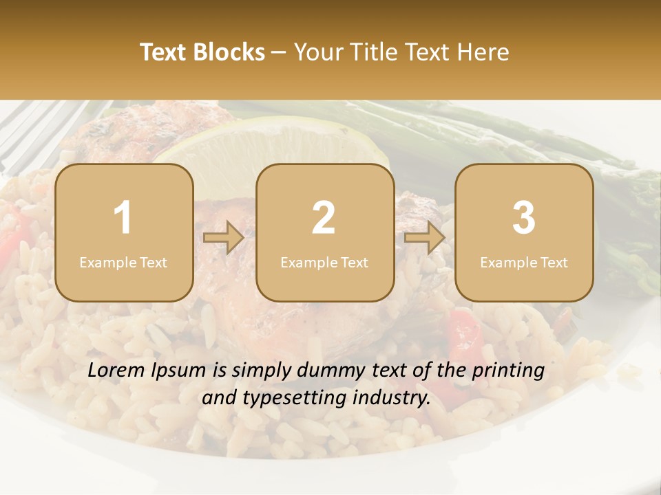 A Plate Of Food With Rice And Asparagus PowerPoint Template