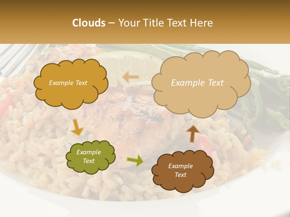 A Plate Of Food With Rice And Asparagus PowerPoint Template