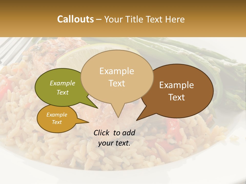 A Plate Of Food With Rice And Asparagus PowerPoint Template