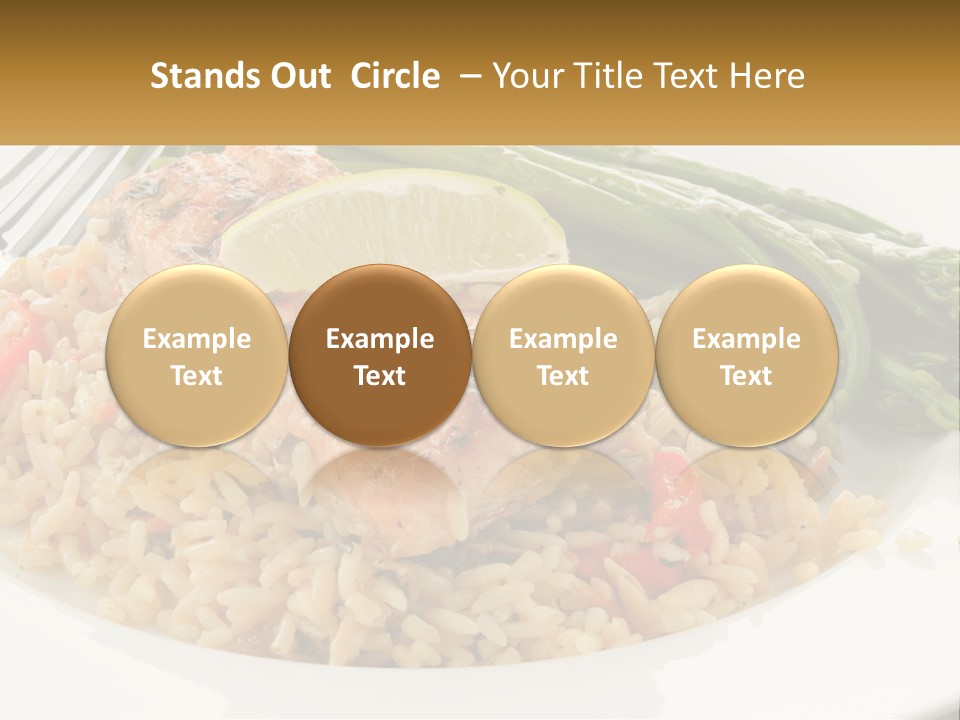 A Plate Of Food With Rice And Asparagus PowerPoint Template