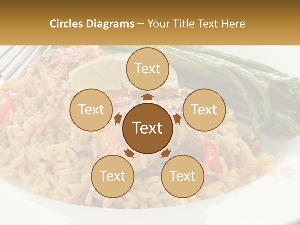 A Plate Of Food With Rice And Asparagus PowerPoint Template