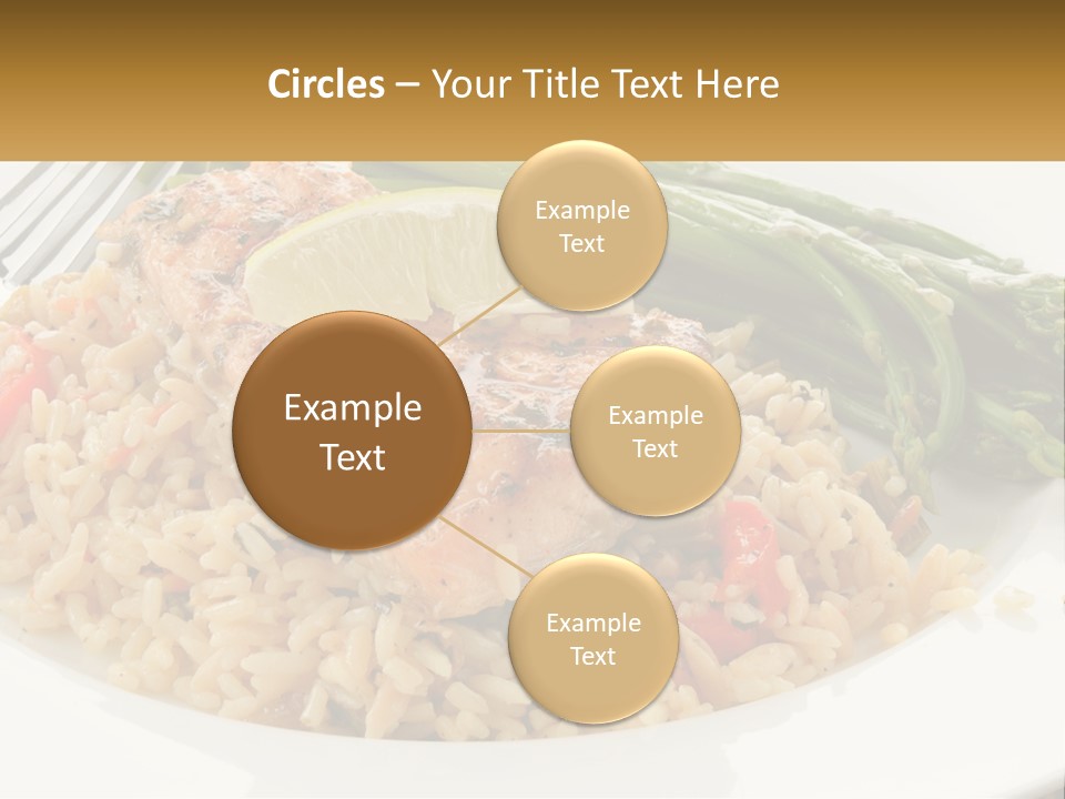 A Plate Of Food With Rice And Asparagus PowerPoint Template