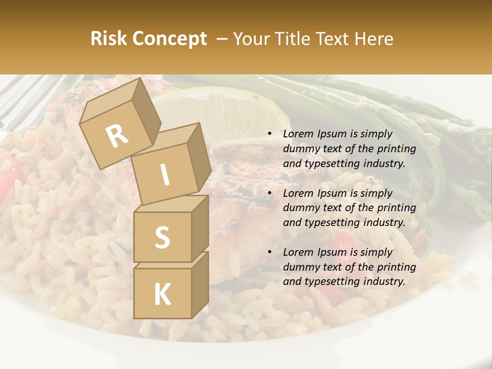 A Plate Of Food With Rice And Asparagus PowerPoint Template