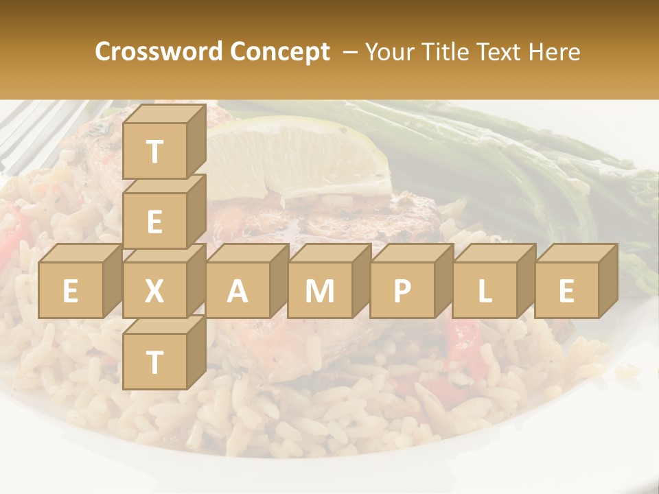 A Plate Of Food With Rice And Asparagus PowerPoint Template