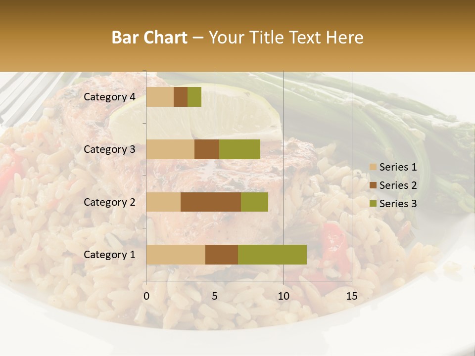 A Plate Of Food With Rice And Asparagus PowerPoint Template