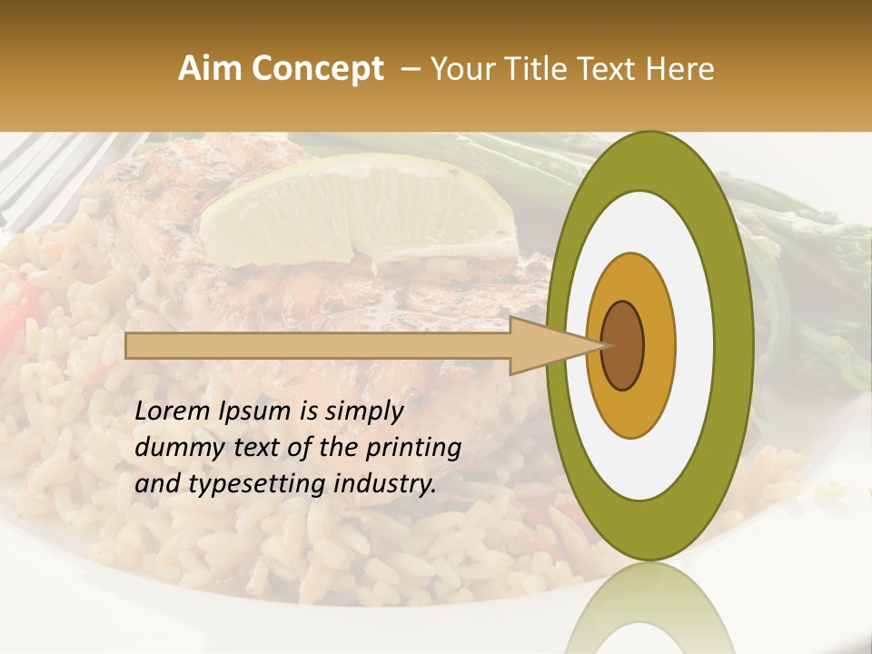 A Plate Of Food With Rice And Asparagus PowerPoint Template