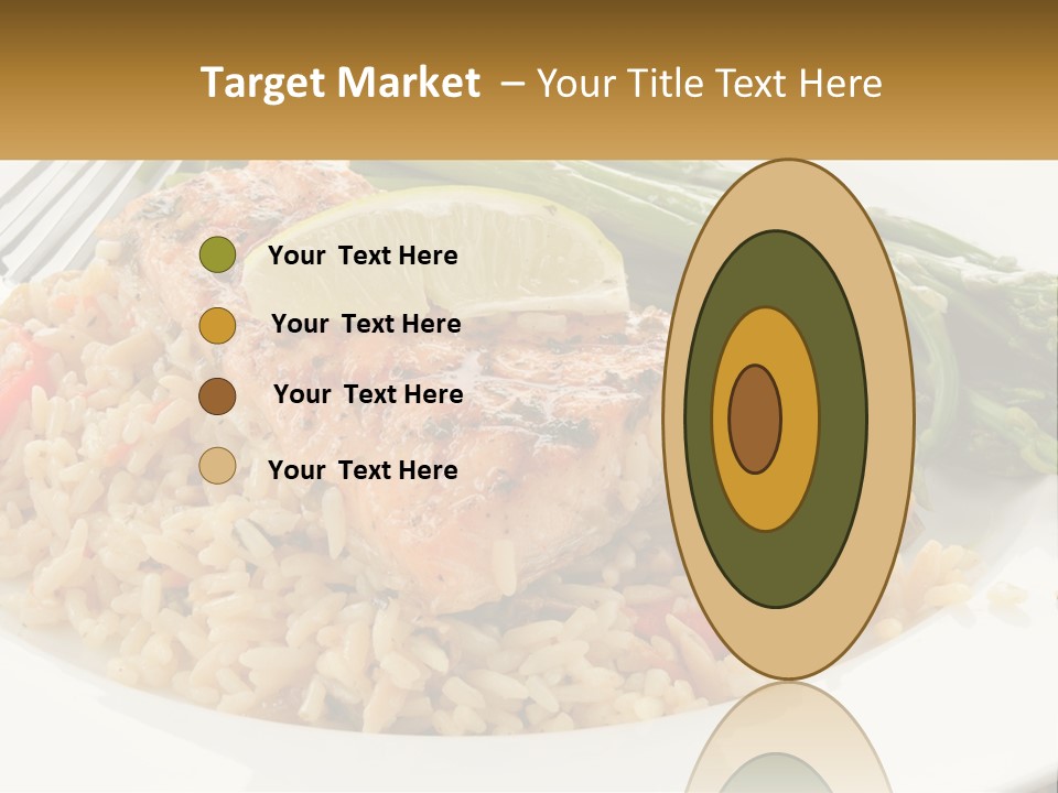 A Plate Of Food With Rice And Asparagus PowerPoint Template