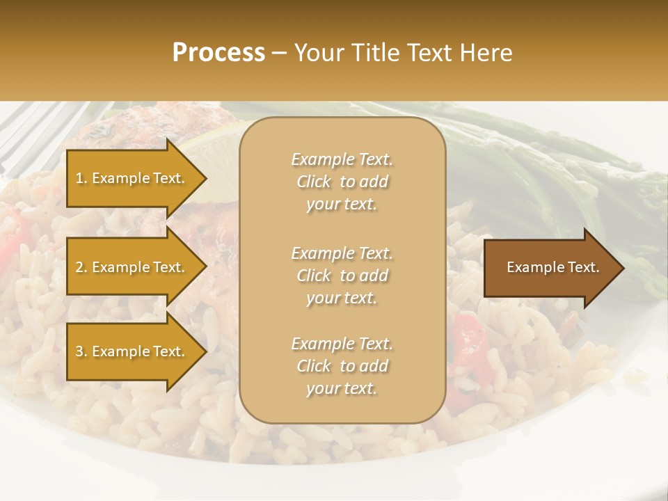 A Plate Of Food With Rice And Asparagus PowerPoint Template