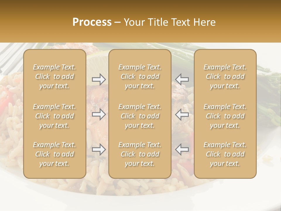 A Plate Of Food With Rice And Asparagus PowerPoint Template