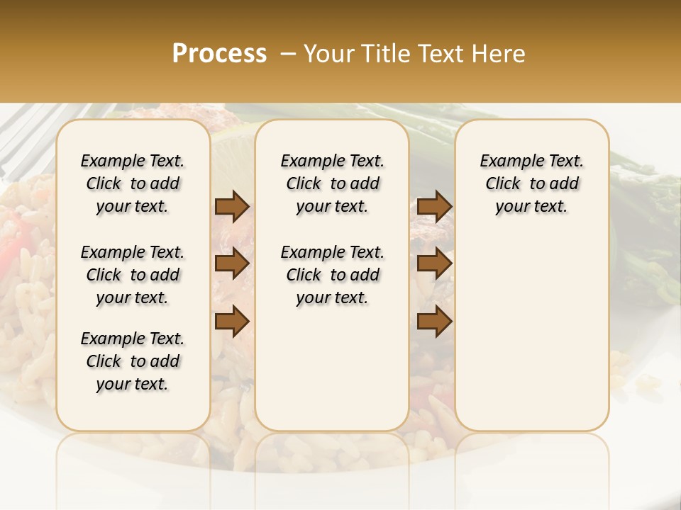 A Plate Of Food With Rice And Asparagus PowerPoint Template