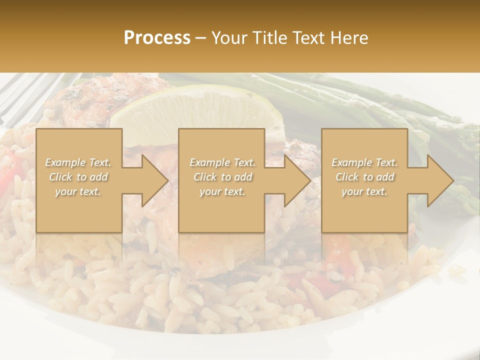 A Plate Of Food With Rice And Asparagus PowerPoint Template
