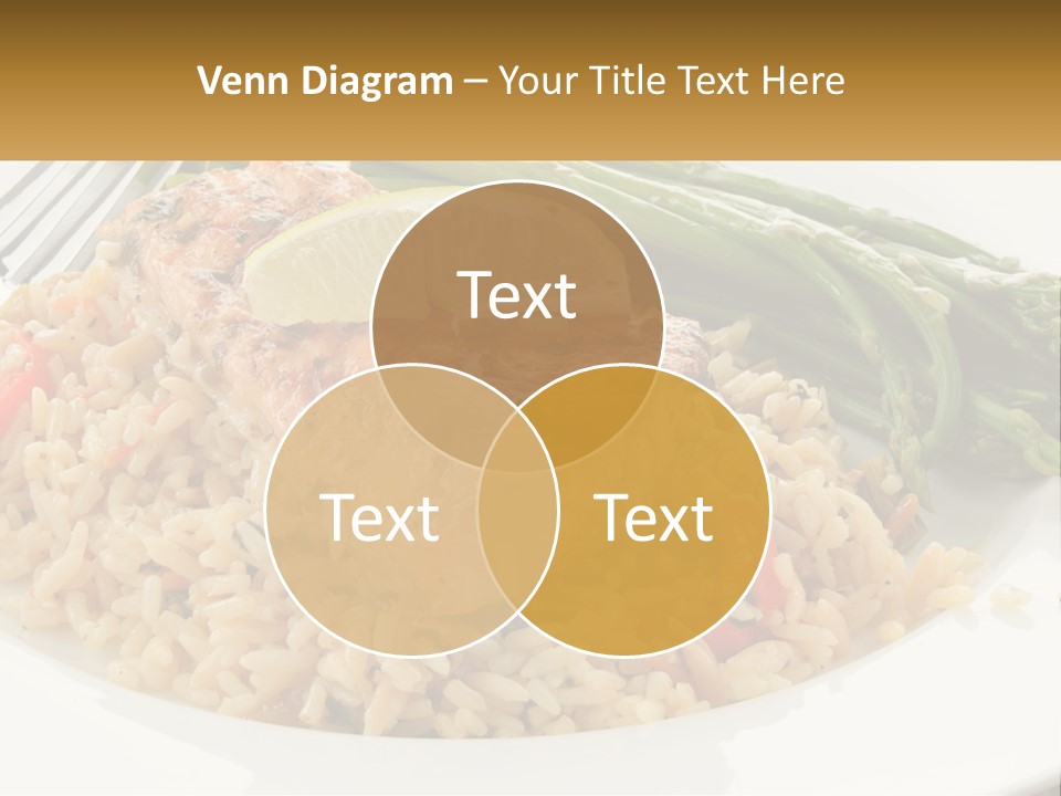A Plate Of Food With Rice And Asparagus PowerPoint Template