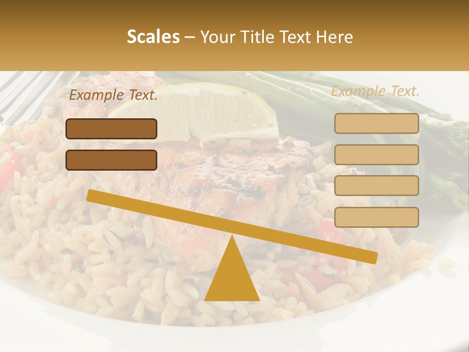 A Plate Of Food With Rice And Asparagus PowerPoint Template