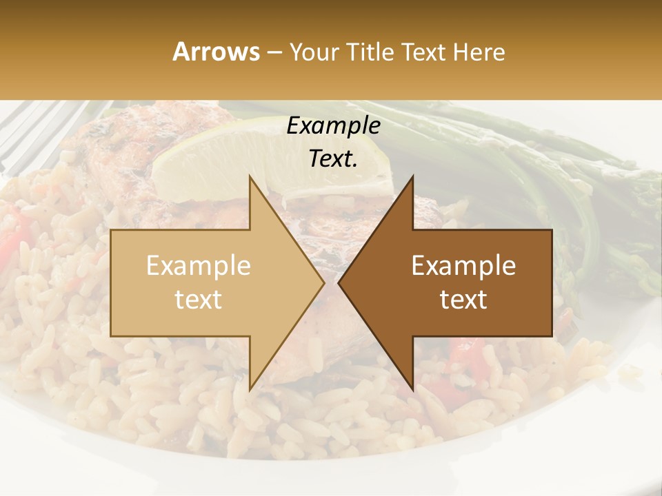 A Plate Of Food With Rice And Asparagus PowerPoint Template