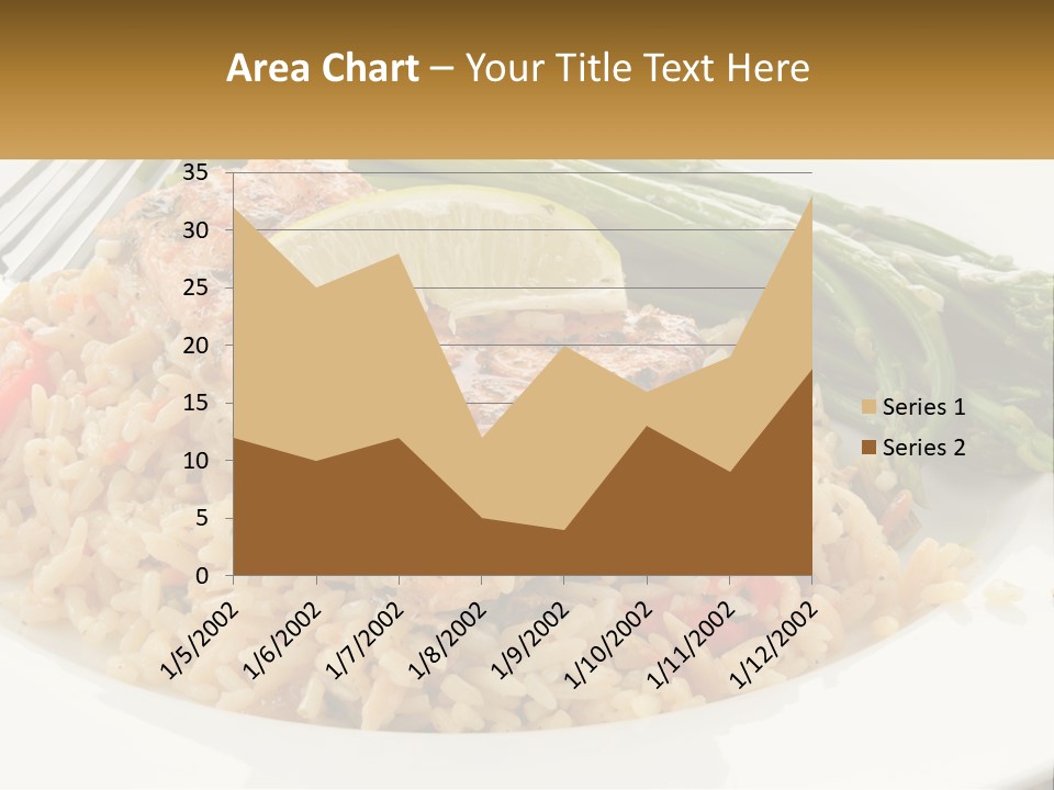 A Plate Of Food With Rice And Asparagus PowerPoint Template