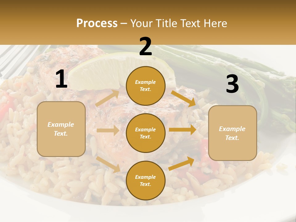 A Plate Of Food With Rice And Asparagus PowerPoint Template