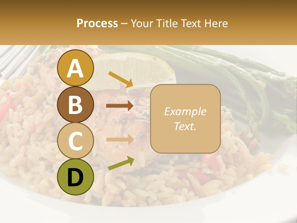 A Plate Of Food With Rice And Asparagus PowerPoint Template
