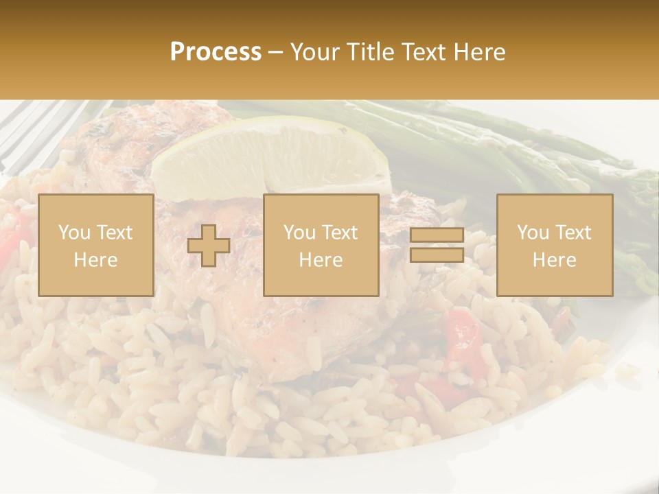 A Plate Of Food With Rice And Asparagus PowerPoint Template