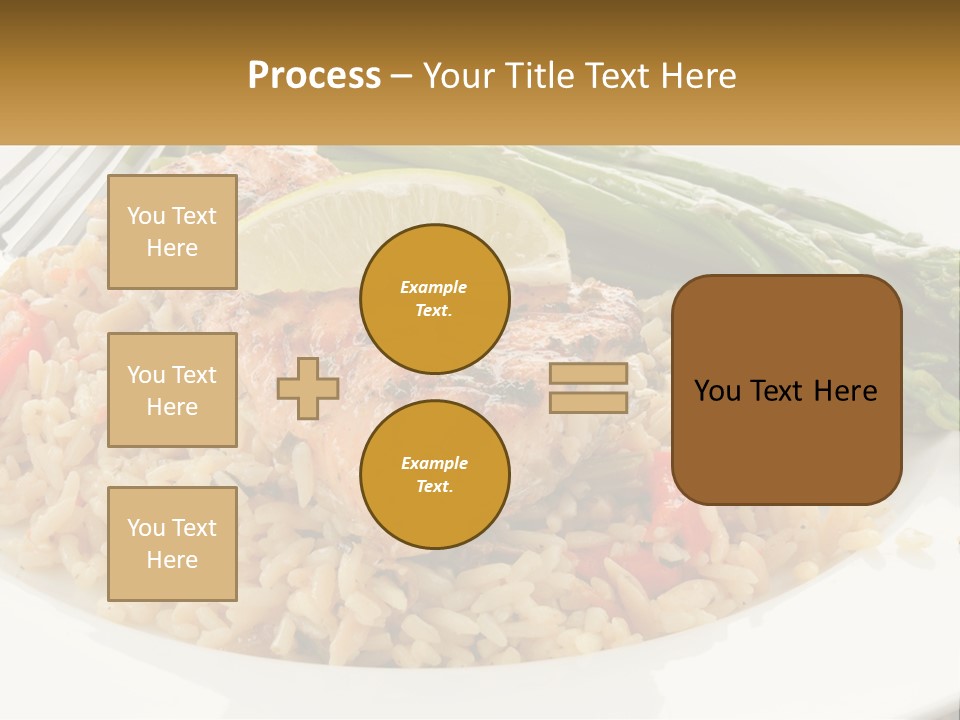 A Plate Of Food With Rice And Asparagus PowerPoint Template