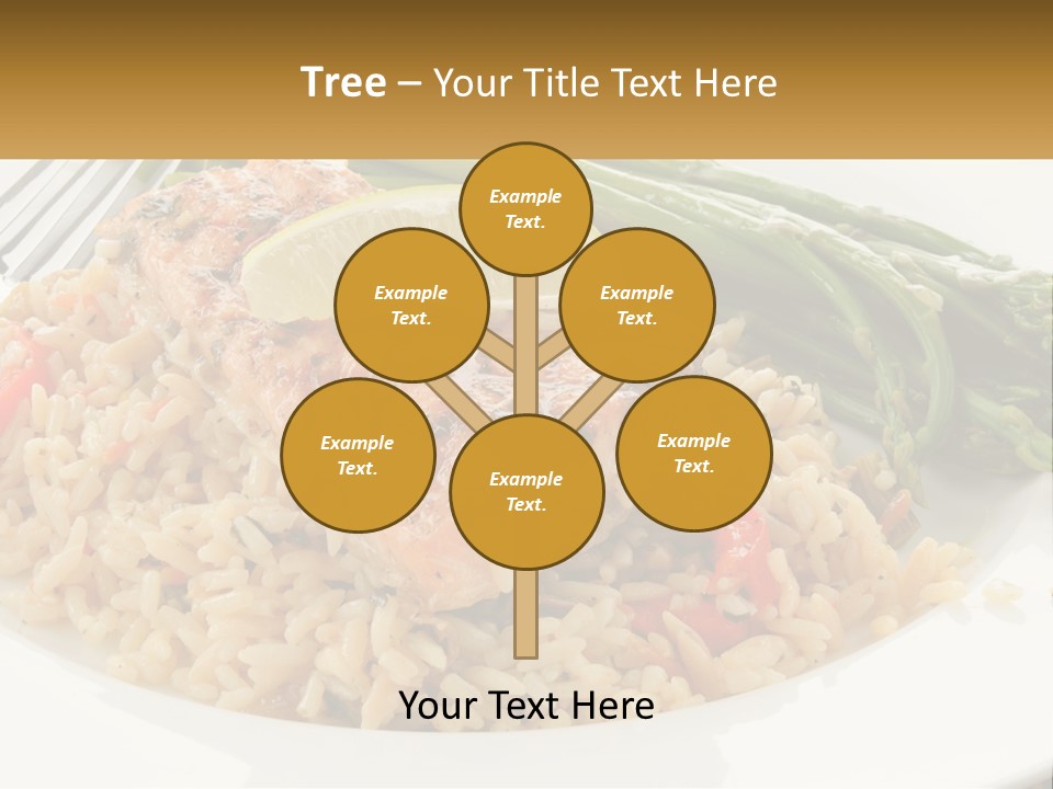 A Plate Of Food With Rice And Asparagus PowerPoint Template