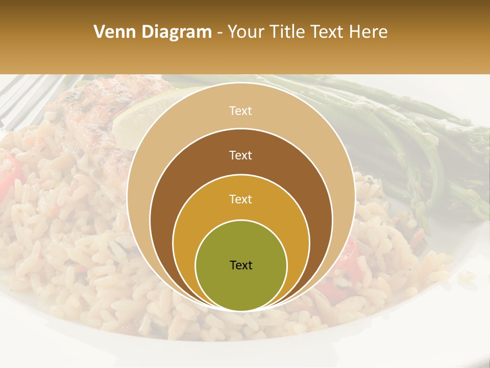 A Plate Of Food With Rice And Asparagus PowerPoint Template