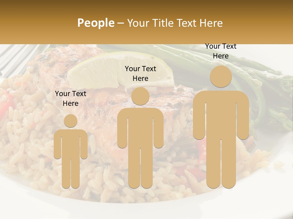 A Plate Of Food With Rice And Asparagus PowerPoint Template