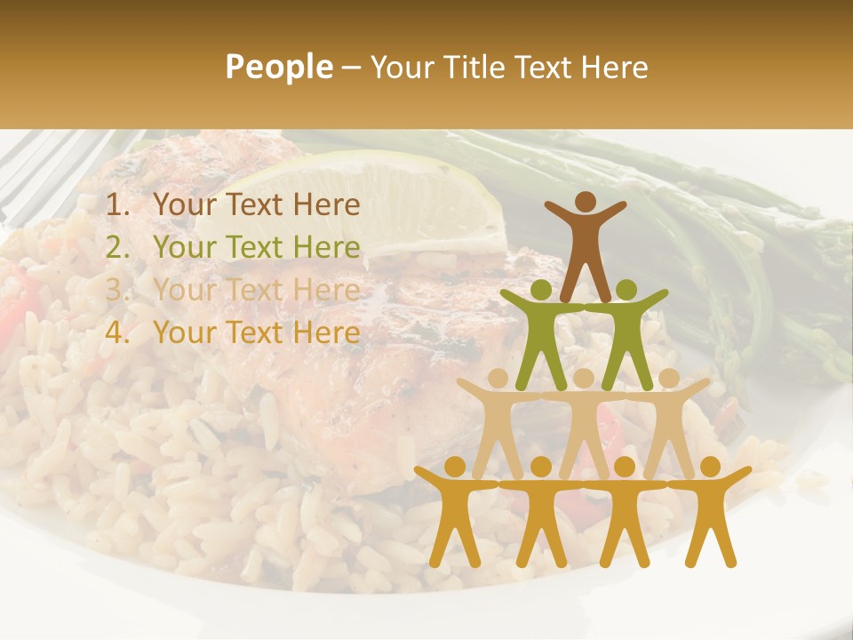 A Plate Of Food With Rice And Asparagus PowerPoint Template