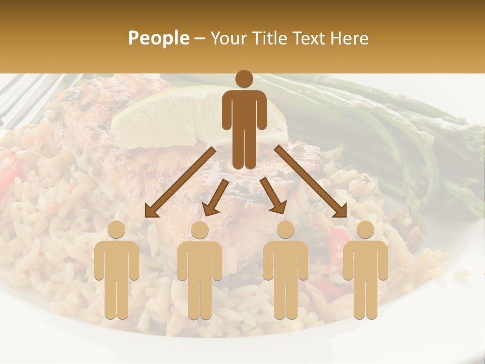 A Plate Of Food With Rice And Asparagus PowerPoint Template