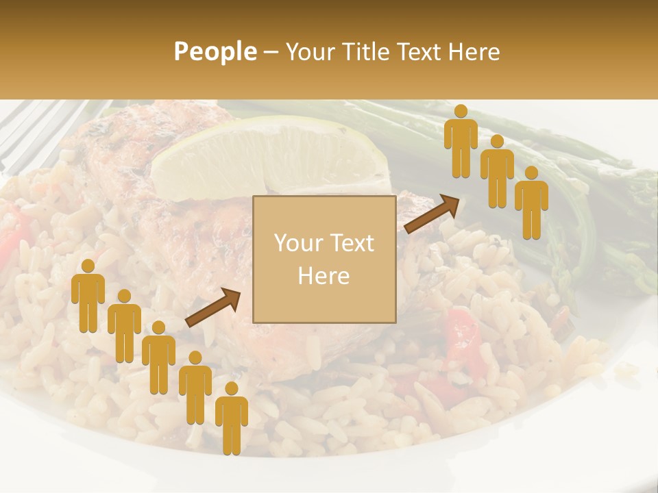 A Plate Of Food With Rice And Asparagus PowerPoint Template
