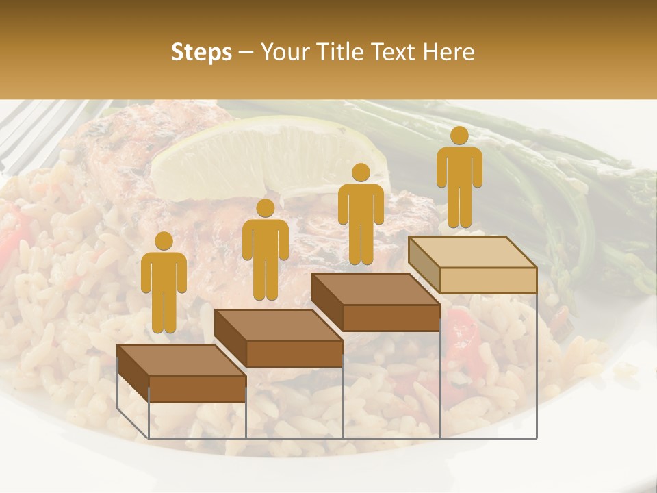 A Plate Of Food With Rice And Asparagus PowerPoint Template