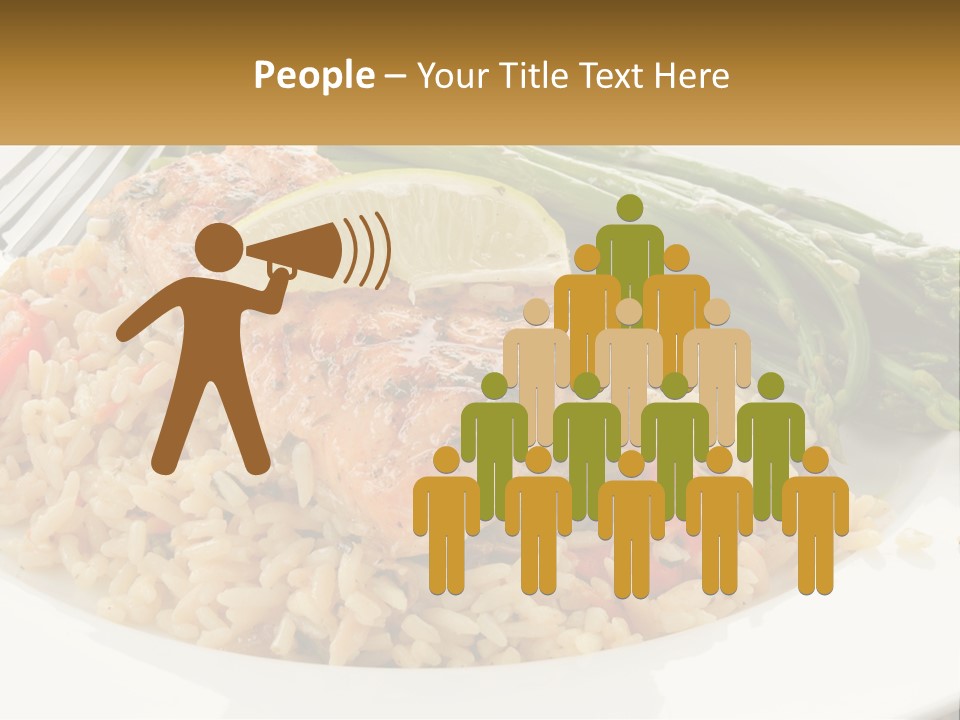 A Plate Of Food With Rice And Asparagus PowerPoint Template