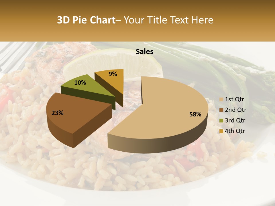 A Plate Of Food With Rice And Asparagus PowerPoint Template
