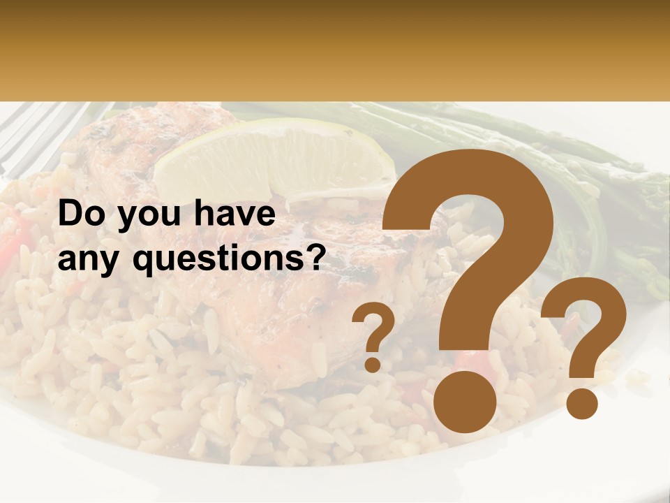 A Plate Of Food With Rice And Asparagus PowerPoint Template