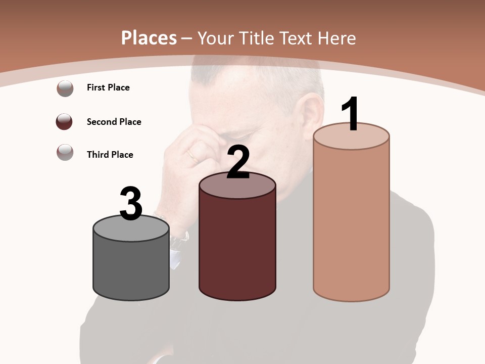 A Man In A Suit Is Holding His Hand To His Face PowerPoint Template