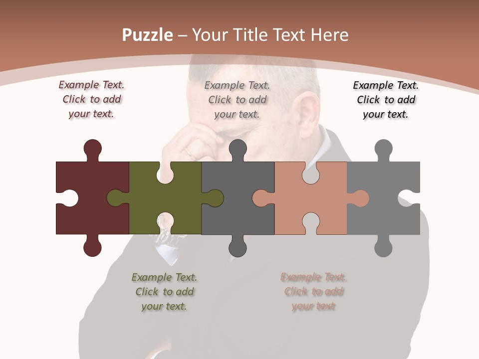 A Man In A Suit Is Holding His Hand To His Face PowerPoint Template