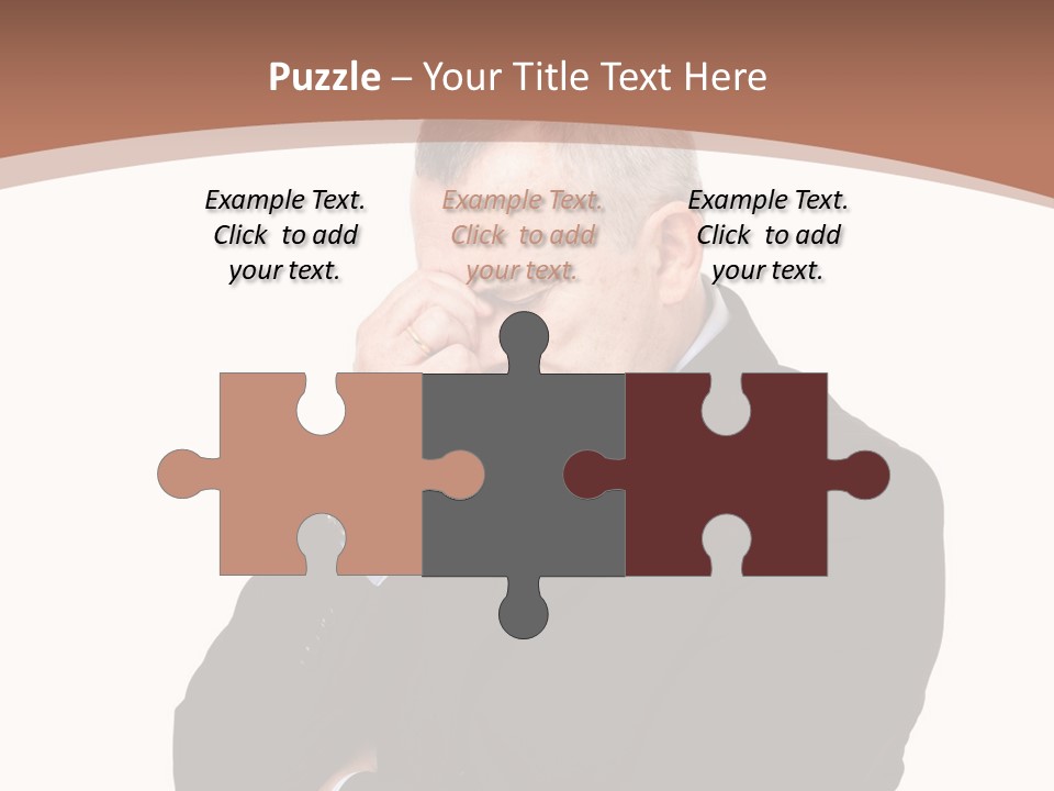 A Man In A Suit Is Holding His Hand To His Face PowerPoint Template