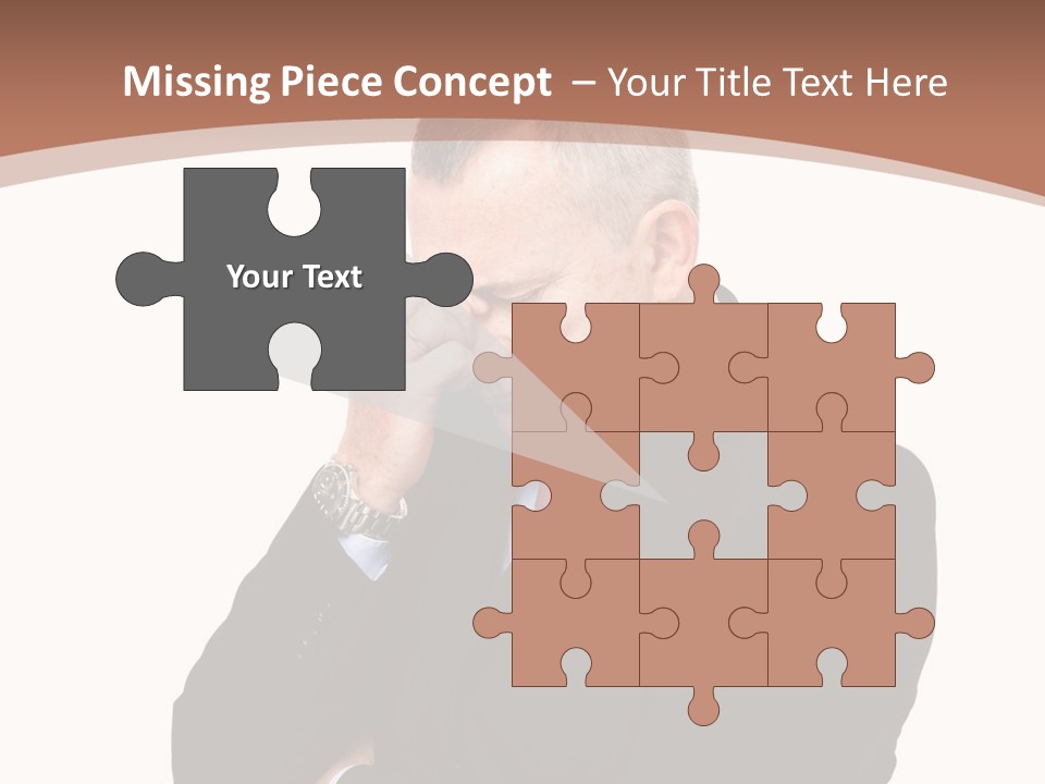 A Man In A Suit Is Holding His Hand To His Face PowerPoint Template